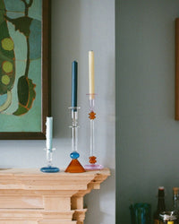Martini Glass Candle Holder Blue and Amber Issy Granger 