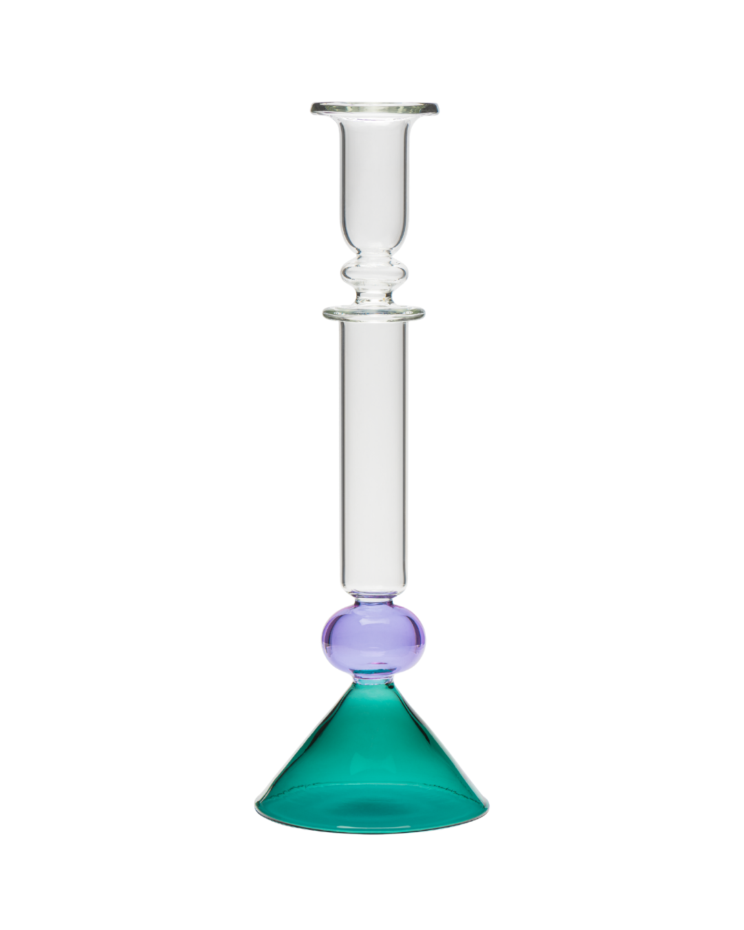 Martini Glass Candle Holder Candlestick Purple and Teal Issy Granger 