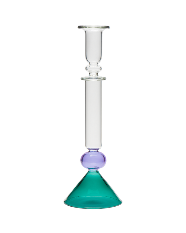 Martini Glass Candle Holder Candlestick Purple and Teal Issy Granger 