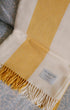 The Keats Merino Lambswool Throw Blanket Yellow and White Stripes Issy Granger 