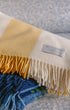 The Keats Merino Lambswool Throw Blanket Yellow and White Stripes Issy Granger 