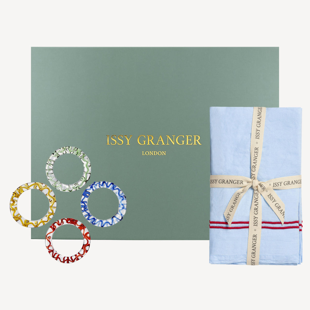 Napkin & Napkin Ring Set - Blue