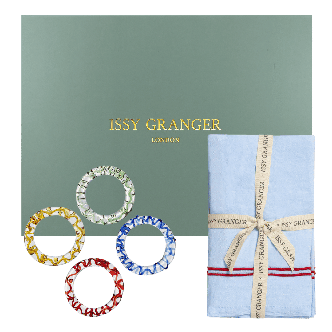 Napkin Napkin Ring Gift Set Blue Issy Granger 