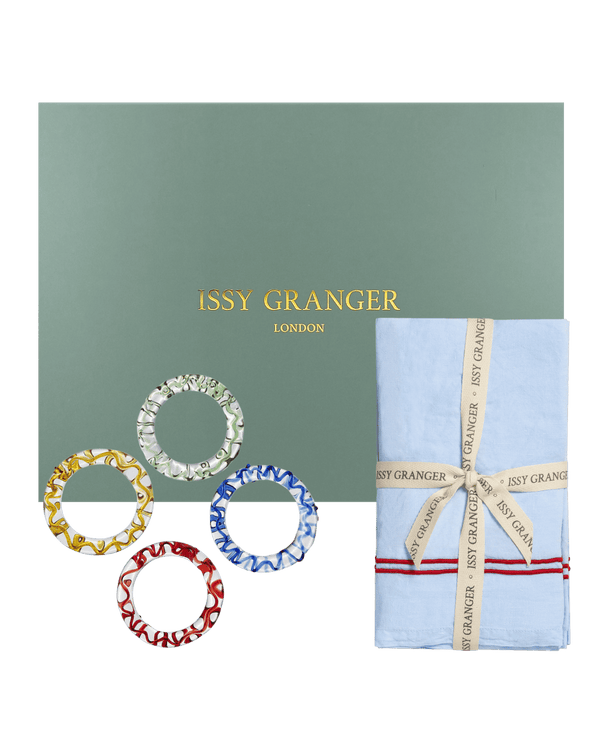 Napkin Napkin Ring Gift Set Blue Issy Granger 