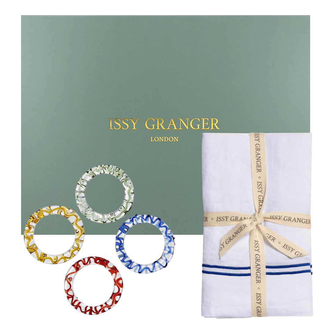 Napkin Napkin Ring Gift Set White Issy Granger