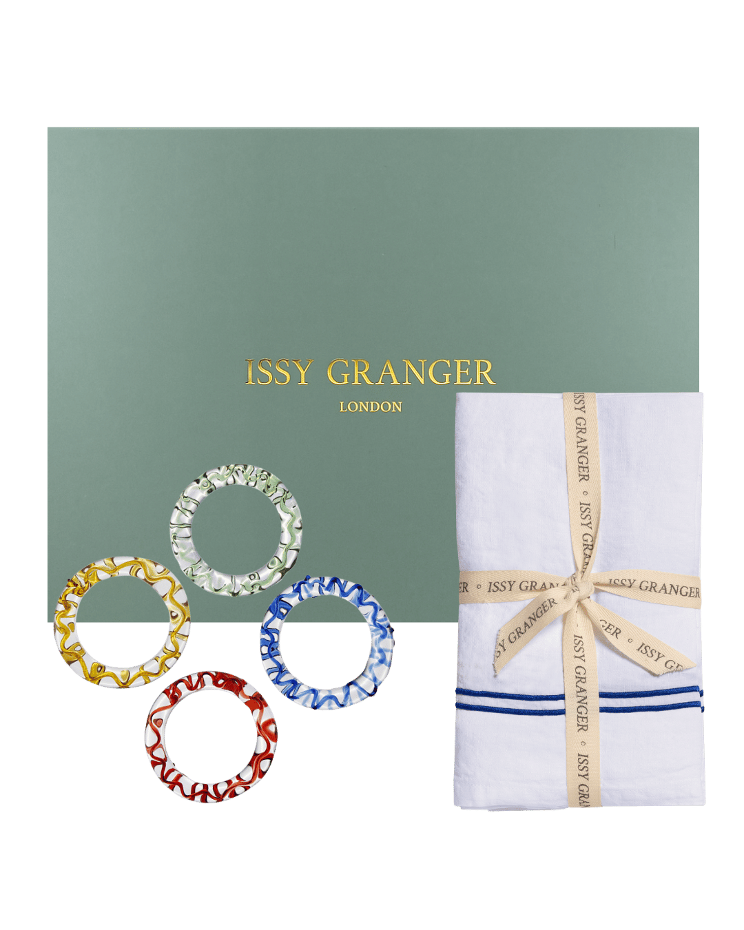 Napkin Napkin Ring Gift Set White Issy Granger