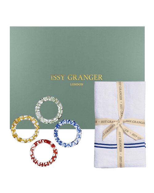 Napkin Napkin Ring Gift Set White Issy Granger