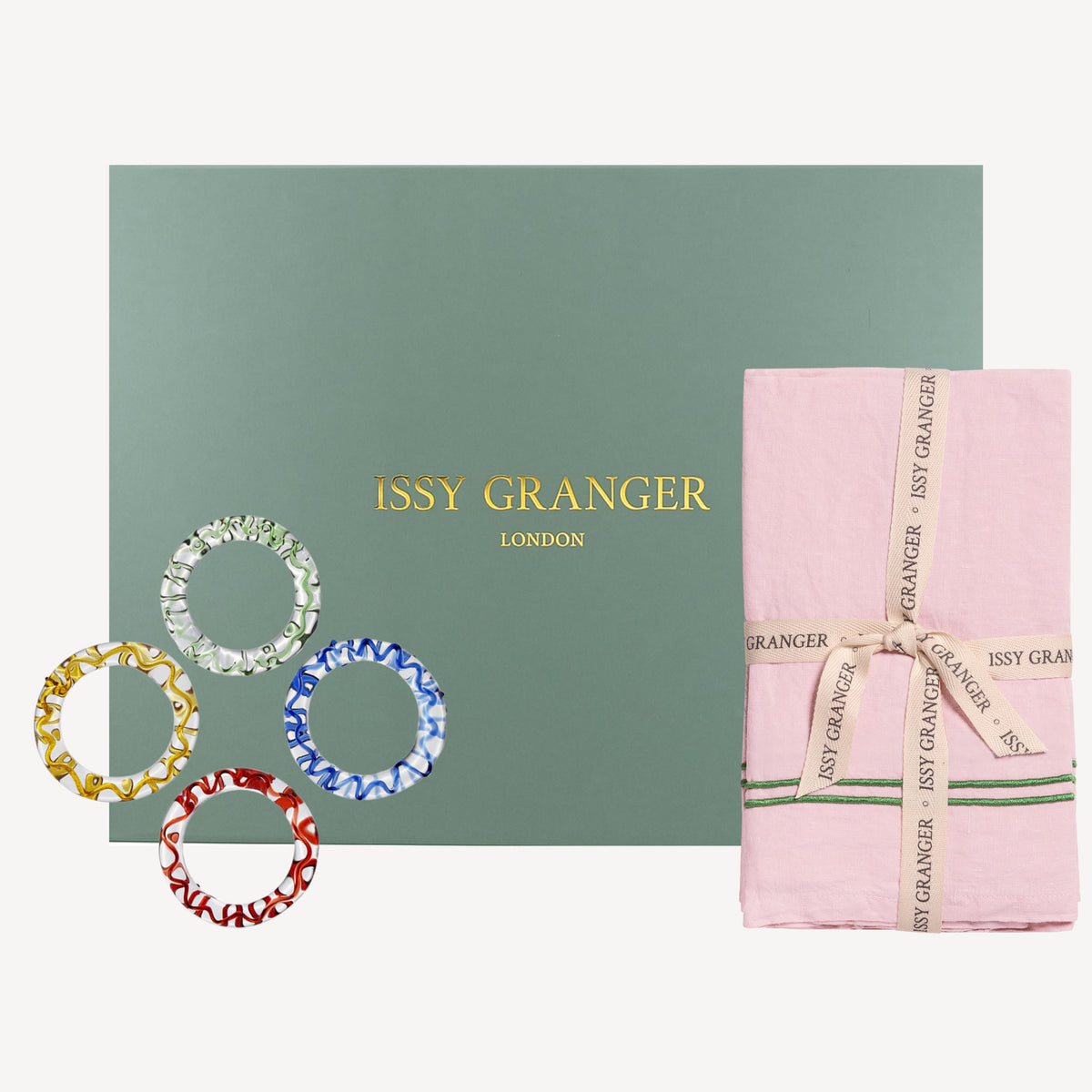 Napkin & Napkin Ring Set - Pink