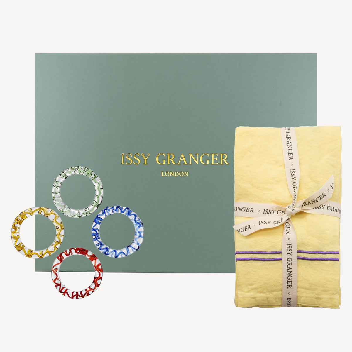 Napkin & Napkin Ring Set - Yellow