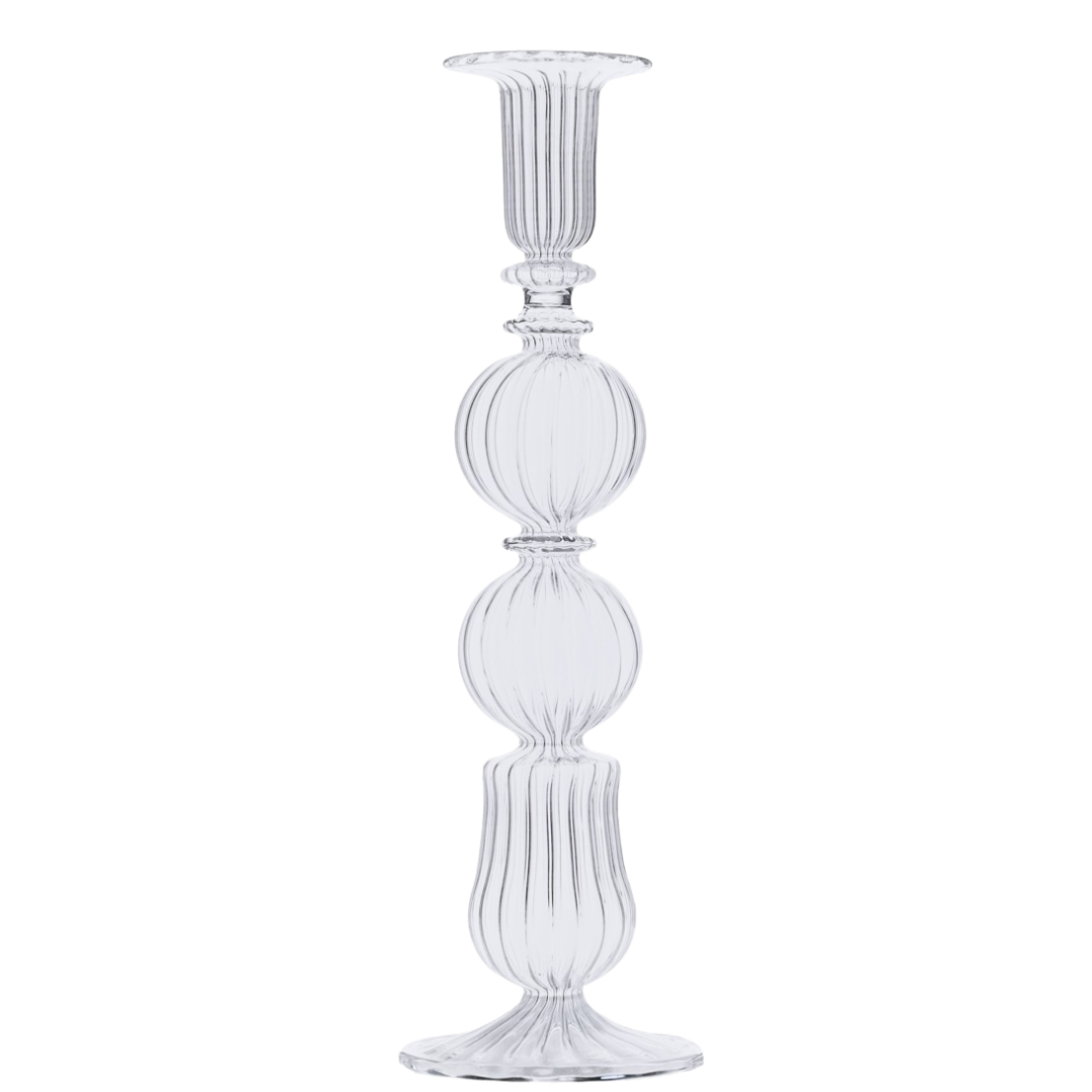 Ombo Clear Glass Candle Holder Candlestick Issy Granger 