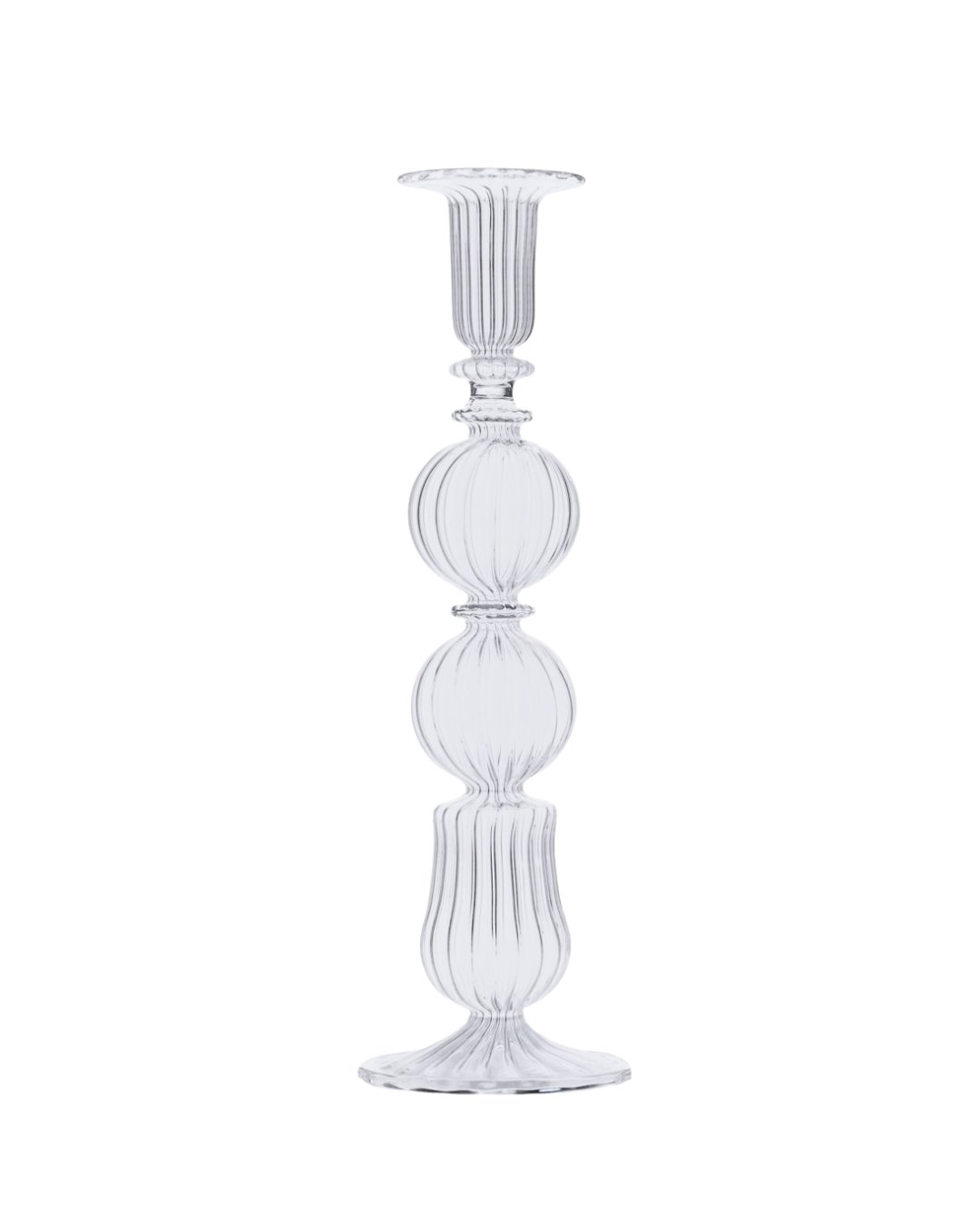 Ombo Clear Glass Candle Holder Candlestick Issy Granger 