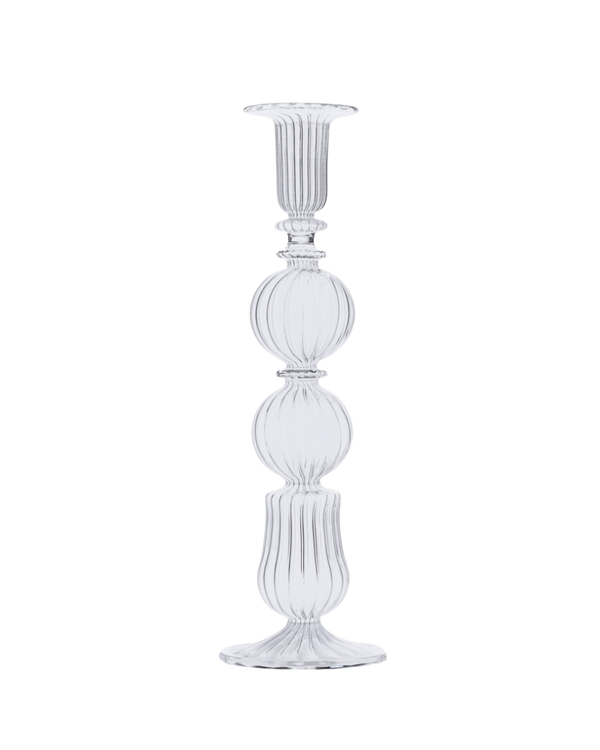 Ombo Clear Glass Candle Holder Candlestick Issy Granger 