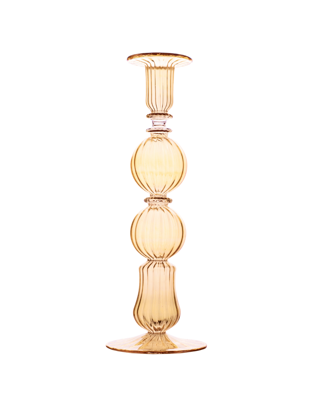 Ombo Glass Candle Holder Candlestick Amber Issy Granger 