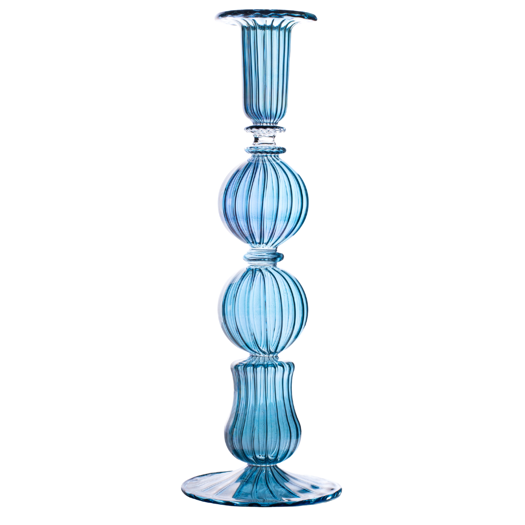 Ombo Glass Candle Holder Blue Issy Granger 