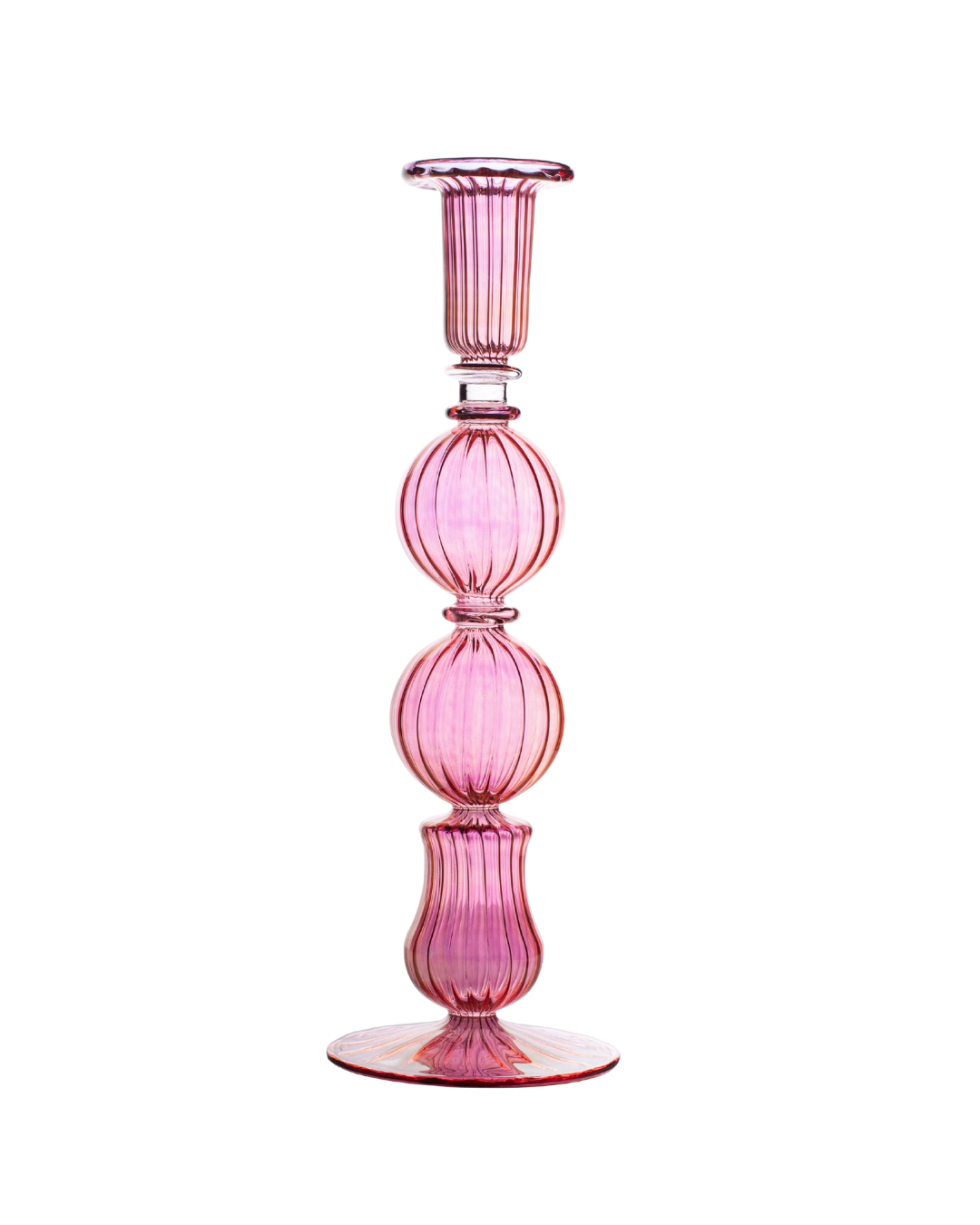 Ombo Glass Candle Holder Pink Candlestick Issy Granger