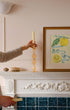 Ombo Glass Candle Holder Candlestick Amber Issy Granger Cream Wax Dinner Candle Fireplace 