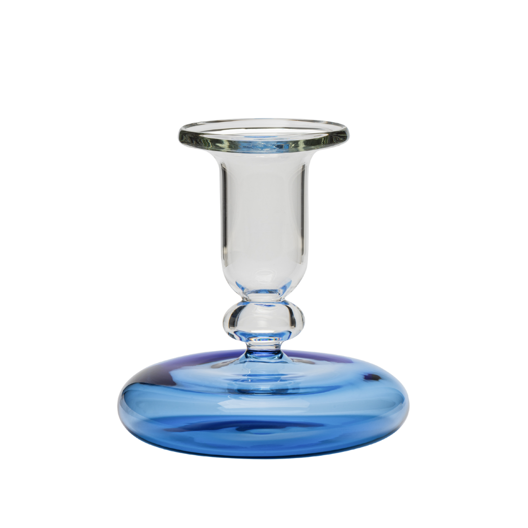 Pebble Glass Candle Holder Blue Issy Granger 