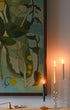 Pebble Glass Candlestick Candle Holder Amber Fireplace Issy Granger
