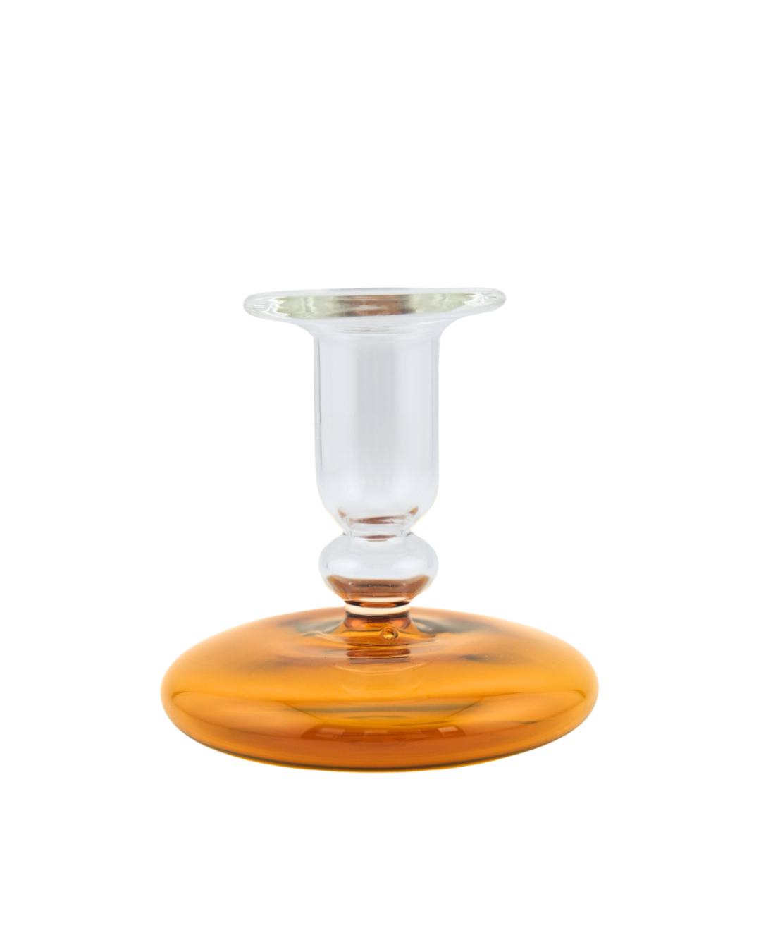 Pebble Glass Candle Holder Candlestick Amber Issy Granger 
