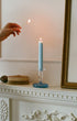 Pebble Glass Candle Holder Blue Issy Granger Pale Blue Candle and Match 