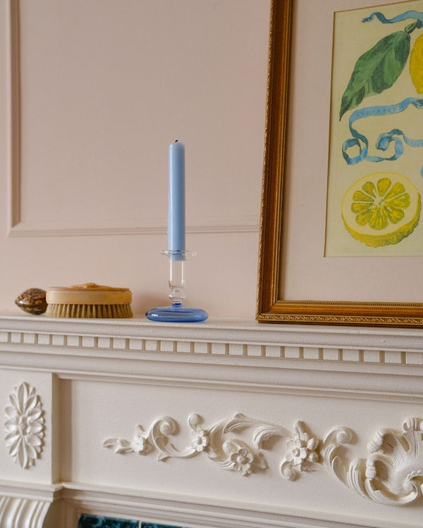 Pebble Glass Candle Holder Blue Issy Granger Pale Blue Candle