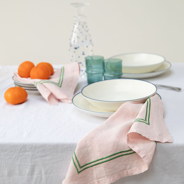 Pink and Green 100% Linen Napkin Issy Granger