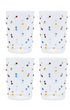 Pom Glass Water Tumbler Set of four Multicoloured 