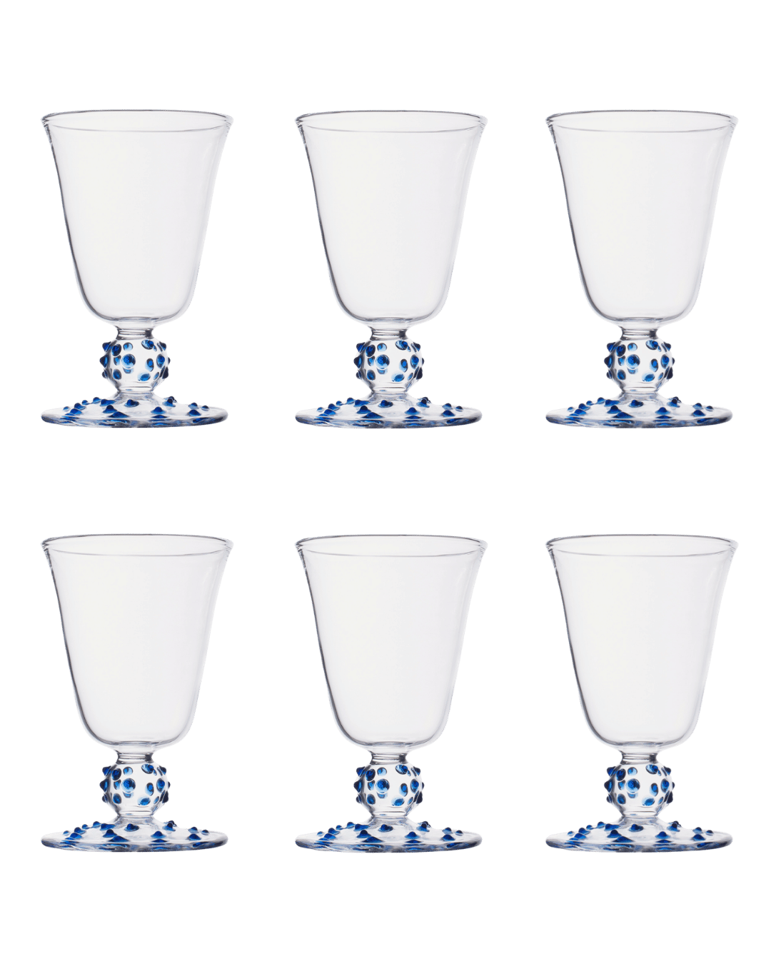Pom Wine Glass Blue Set of Six - Issy Granger