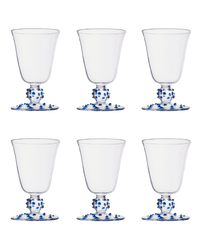 Pom Wine Glass Blue Set of Six - Issy Granger