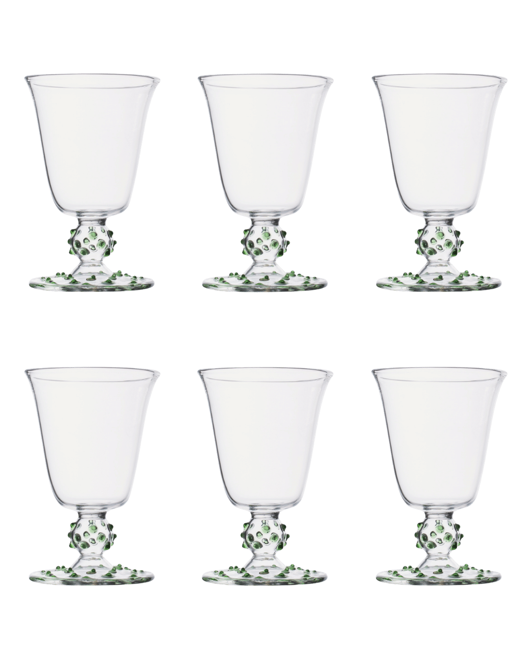 Green Pom Wine Glass Set of Six Issy Granger 