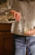 Pom glass Carafe and Water Tumbler Pouring Fizzy Water Issy Granger 