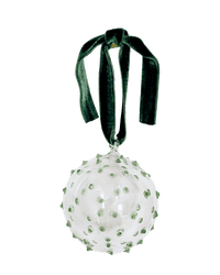 Pom Glass Bauble - Green