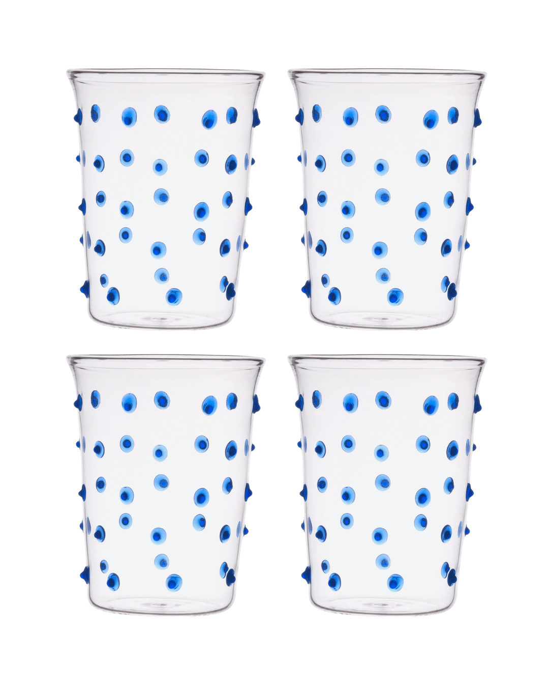 Pom glass Water Tumbler Set of Four Blue Issy Granger 