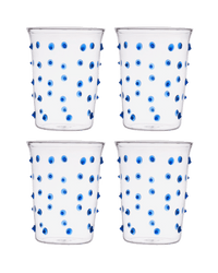 Pom glass Water Tumbler Set of Four Blue Issy Granger 