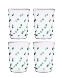 Pom Glass Water Tumblers Green Set of Four Issy Granger 