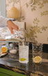 Clear Pom Highball Glass and Clear Pom Water Carafe Issy Granger