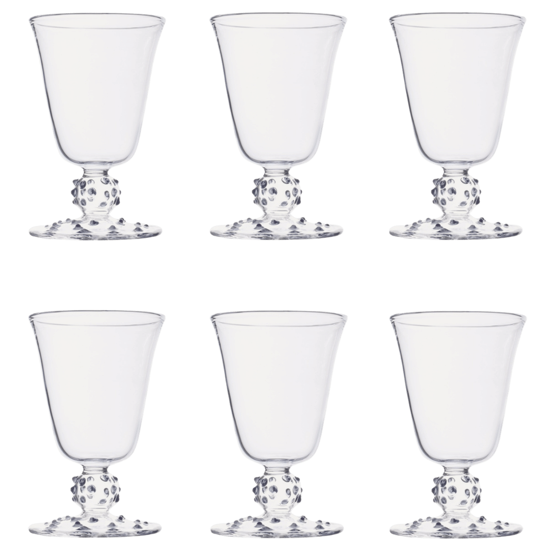 Clear Pom Wine Glass Set of Six Issy Granger 