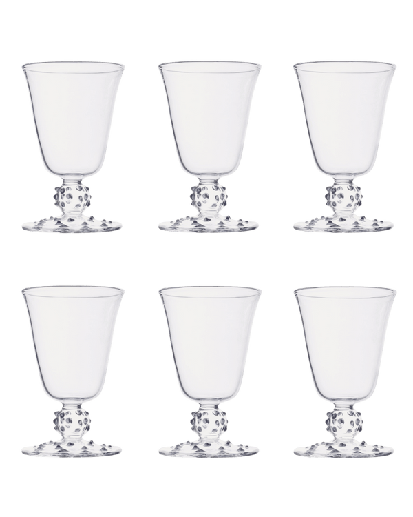 Clear Pom Wine Glass Set of Six Issy Granger 