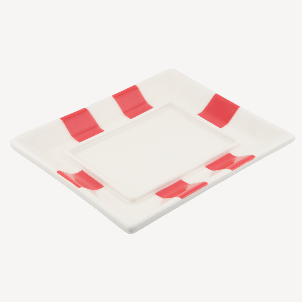 Circus Stripe Butter Dish - Red