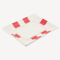 Circus Stripe Butter Dish - Red
