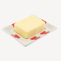 Circus Stripe Butter Dish - Red