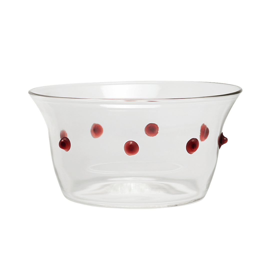 Red Pom Glass Bowl Issy Granger Snacks Bowl Pudding Bowl Olive Bowl 