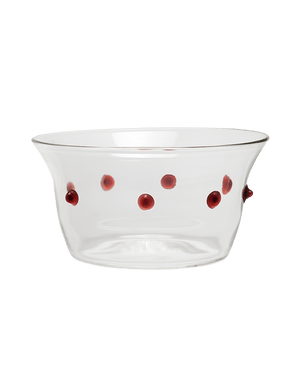 Red Pom Glass Bowl Issy Granger Snacks Bowl Pudding Bowl Olive Bowl 