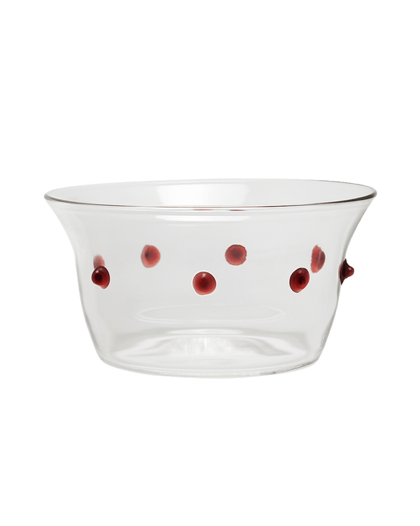 Red Pom Glass Bowl Issy Granger Snacks Bowl Pudding Bowl Olive Bowl 