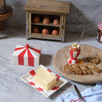 Circus Stripe Butter Dish - Red