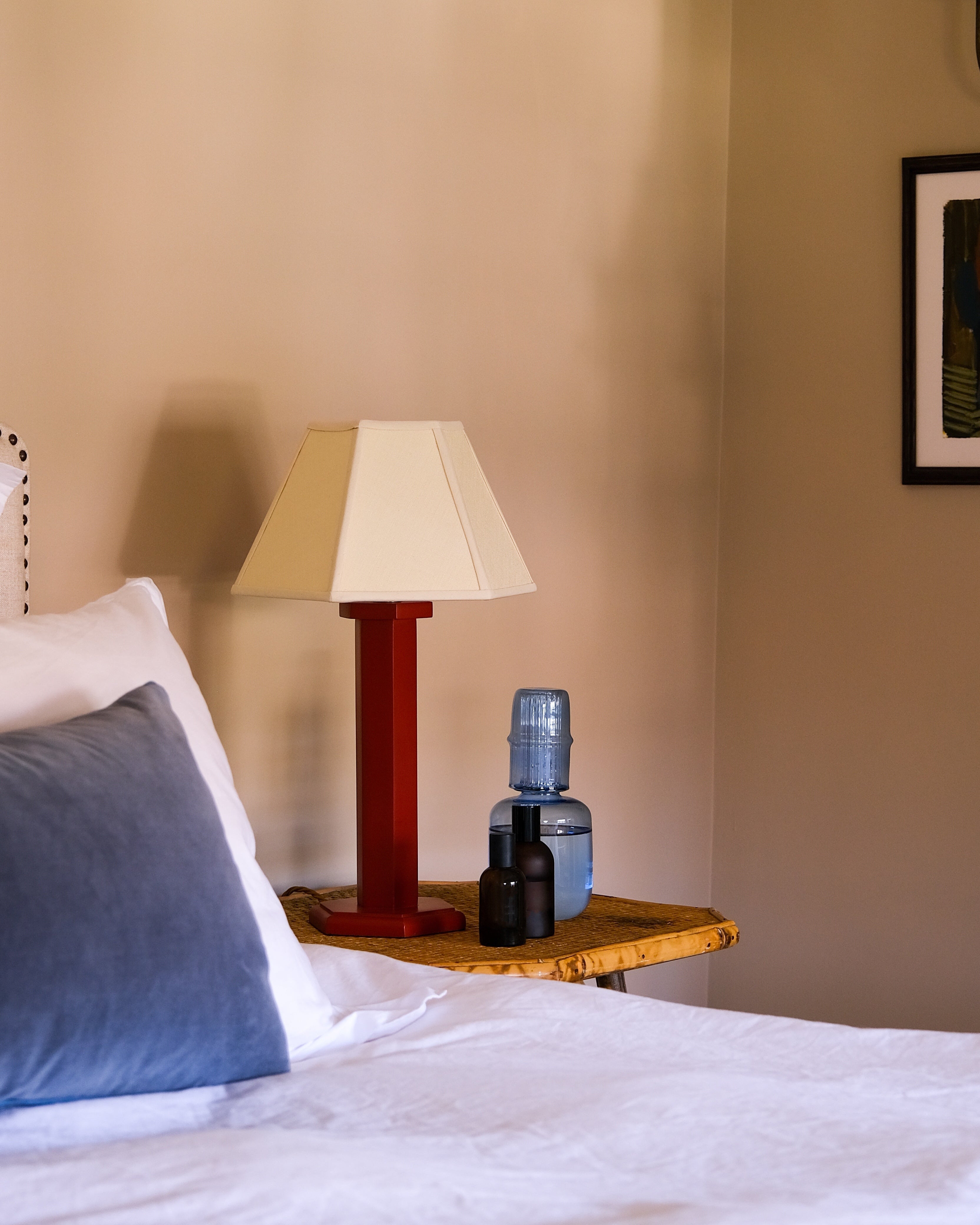 Ruby Red Bedside Hexagon Lamp Issy Granger 