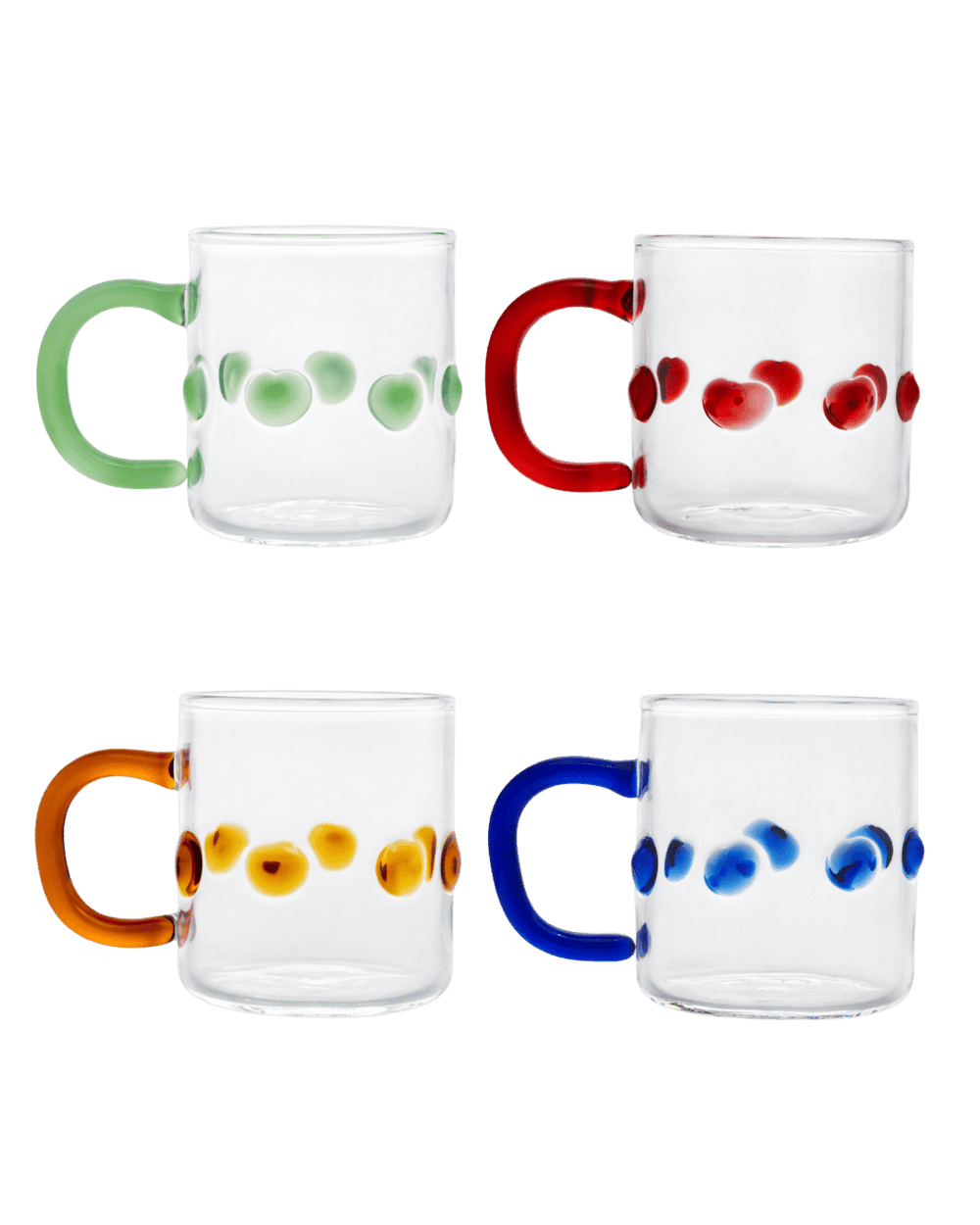 Set of Four 4oz Handblown Glass Espresso Cups