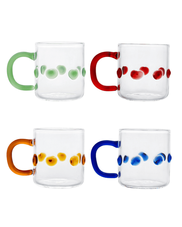 Set of Four 4oz Handblown Glass Espresso Cups -Issy Granger