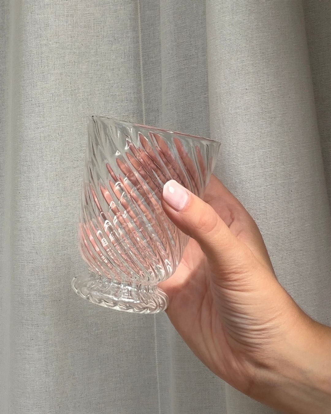 Glass Spiral Water Glass Tumbler 