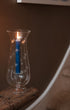 Star Etched Glass Hurricane Lantern Issy Granger for Wax Dinner Candles